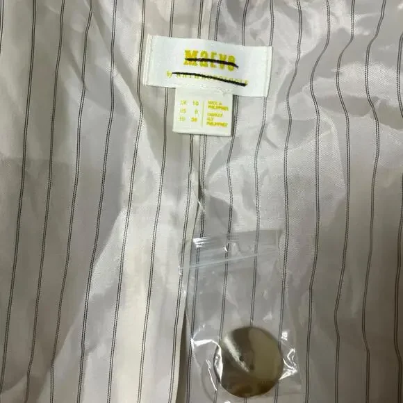 Maeve Blazer‎ Womens 6 Beige Cropped Anthropologie Short Sleeve Double Breasted - Picture 4 of 12